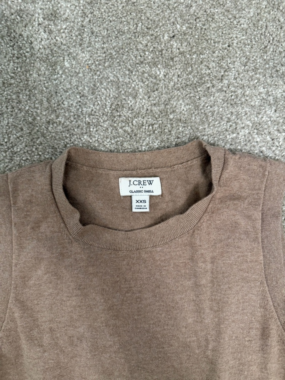 J. Crew Sleeveless Knit Shell Tank in Taupe Brown